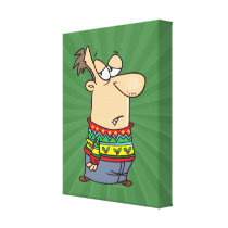 ugly christmas sweater cartoon canvas print
