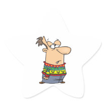 ugly christmas sweater cartoon star sticker
