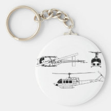 UH1 Huey Blueprint (Iriquois) Key Chain