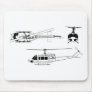UH1 Huey Blueprint (Iriquois) Mouse Pad
