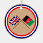 UK and Afghanistan Crossed Flags Christmas Tree Ornaments