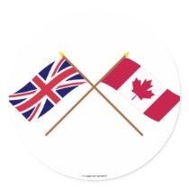UK and Canada Crossed Flags Sticker