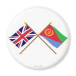 UK and Eritrea Crossed Flags Fridge Magnet