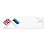 UK and Estonia Crossed Flags Bumper Sticker