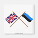 UK and Estonia Crossed Flags Magnet