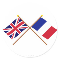 UK and France Crossed Flags