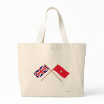 UK and Isle of Man Crossed Flags Tote Bags