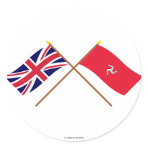 UK and Isle of Man Crossed Flags Stickers