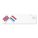 UK and Luxembourg Crossed Flags bumper stickers