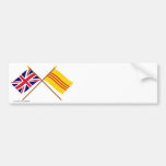 UK and South Vietnam Crossed Flags Bumper Sticker