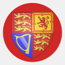 UK COAT OF ARMS ROUND STICKER