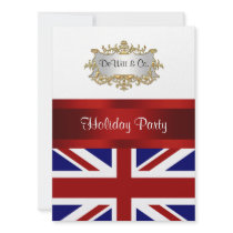UK England Flag Party Invitation Red White Blue V