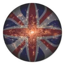 UK Fisheye Flag over London at Night