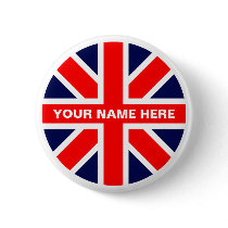 UK flag. Pinback Button