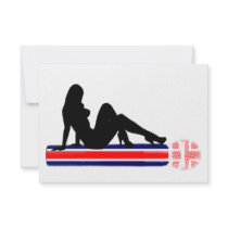 UK flag microphone : sexy silhouette Personalized Announcement