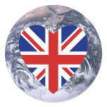UK Flag over Planet Earth stickers