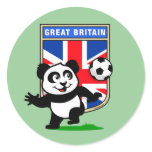 UK Football Panda Round Sticker