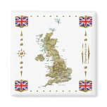 UK Map + Flags Magnet