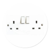 UK Socket design Round Stickers