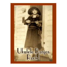 Uke Banjos Rock Postcard