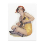 Uke Playing Flapper Postcard