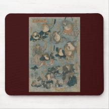 Ukiyo-e Frogs Mouse Pads