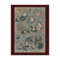 Ukiyo-e Frogs Postcard