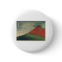 Ukiyo-e Hokusai Fujiyama Button