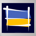 Ukraine Brush Flag Print