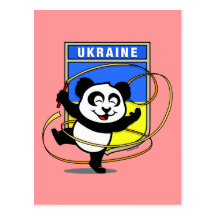 Ukraine Rhythmic Gymnastics Panda Post Card