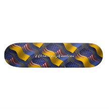 Ukrainian-American Waving Flag Skate Boards