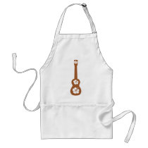 ukulele and hibiscus aloha flower aprons