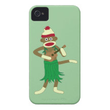 Ukulélé de singe de chaussette coques iPhone 4