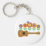 Ukulele Flowers Keychains