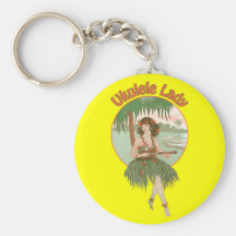 Ukulele Lady #1 Keychain
