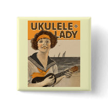 Ukulele Lady #2 Button