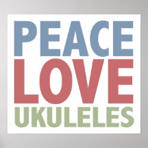 Ukulélés d'amour de paix posters