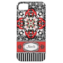 Ultra Chic Red and Black Deco iPhone 5