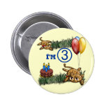 Ultra Cute 3 Year OLD Leopard Safari Birthday Pinback Buttons
