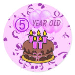 Ultra Cute 5 Year Old Birthday Cake Stickers