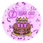 Ultra Cute 7 Year Old Birthday Cake Stickers