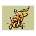 Ultra Cute Anime Leopard Kitty Postcard