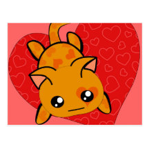 Ultra Cute Kawaii Valentine Kitty Postcard