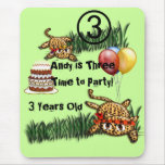 Ultra Cute Leopard Safari Birthday Invitations Mouse Pads