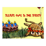 Ultra Cute Leopard Safari Birthday Invitations Post Card