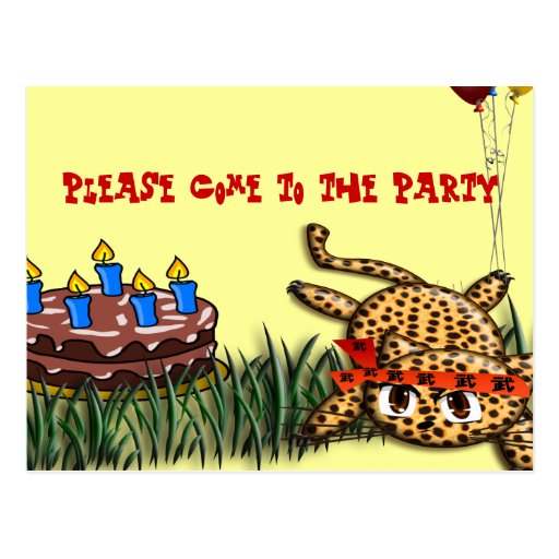 Ultra Cute Leopard Safari Birthday Invitations Post Card