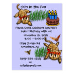 Ultra Cute Safari Leopard Birthday Invitations Postcard