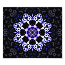 Ultraviolet Floral Kaleidoscope Mandala Photo Art