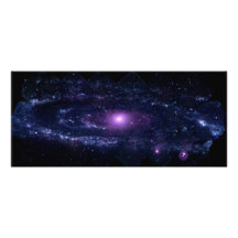 Ultraviolet Purple Andromeda Galaxy Space Photo Art
