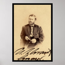 Ulysses S. Grant Signed Card 1862 Print